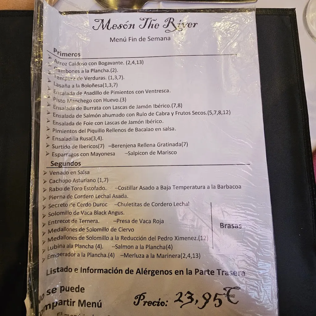Menu_Mesón The River_Fuensalida_image_1