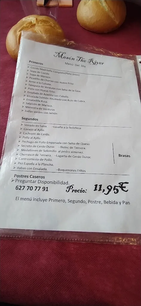 Menu_Mesón The River_Fuensalida_image_2