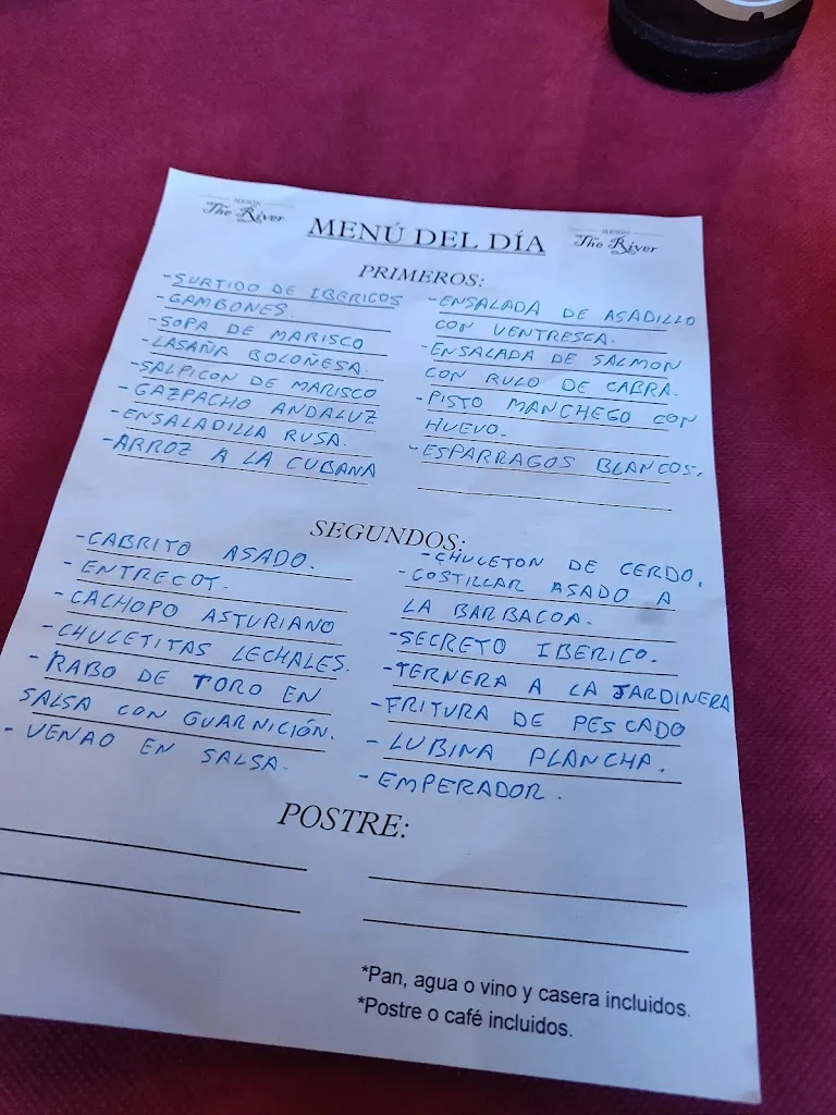 Menu_Mesón The River_Fuensalida_image_4