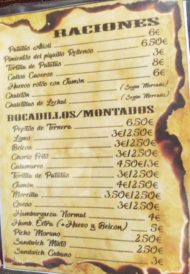 Menu_Bar Restaurante Las Hermanas Casa Rufo_Fuensalida_image_2