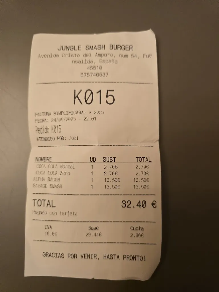 Juan Hernandez_Jungle Smash Burger_Fuensalida_review