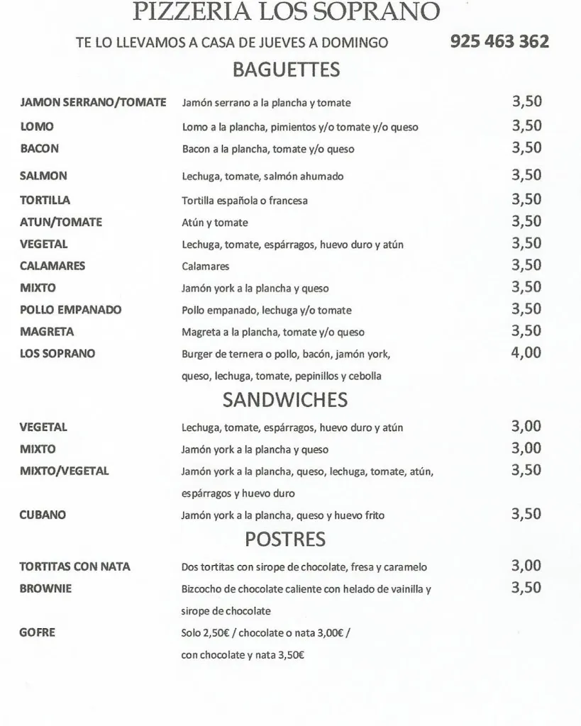 Menu_Pizzeria Burguer Los Soprano_Madridejos_image_1