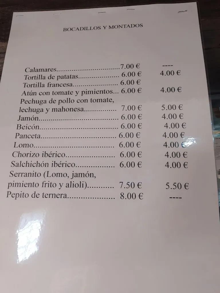 Menu_Bar Restaurante El Castillo_Maqueda_image_1