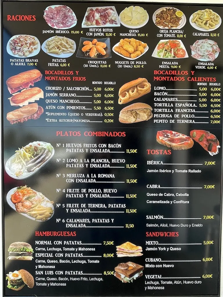 Menu_Bar Restaurante San Luis_Mascaraque_immagine_1