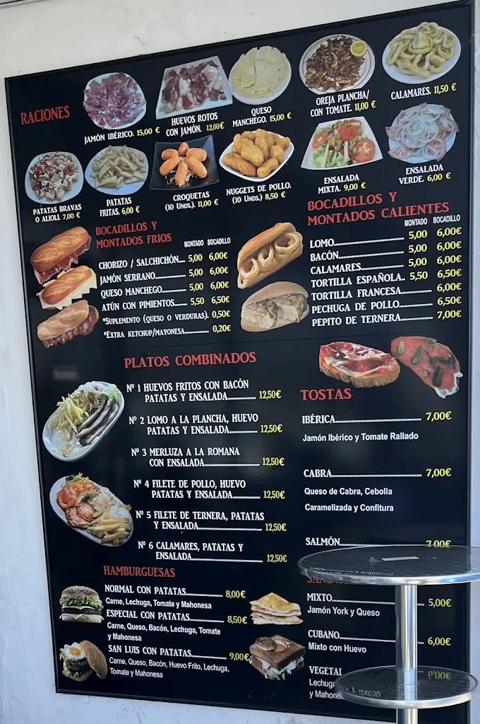 Menu_Bar Restaurante San Luis_Mascaraque_immagine_4