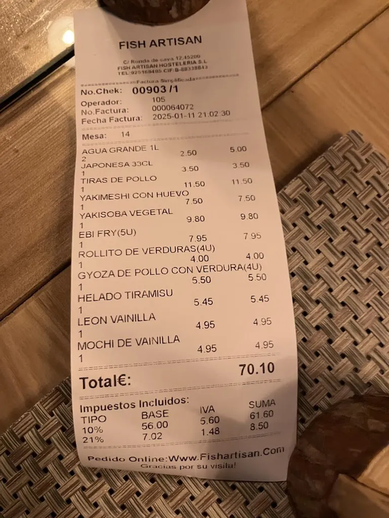 JESUS FELIX VENTERO_Sushi Fusion_Illescas_review