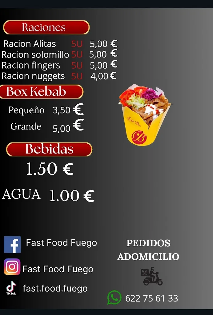 Menu_Fast Food Fuego_Mocejón_image_1