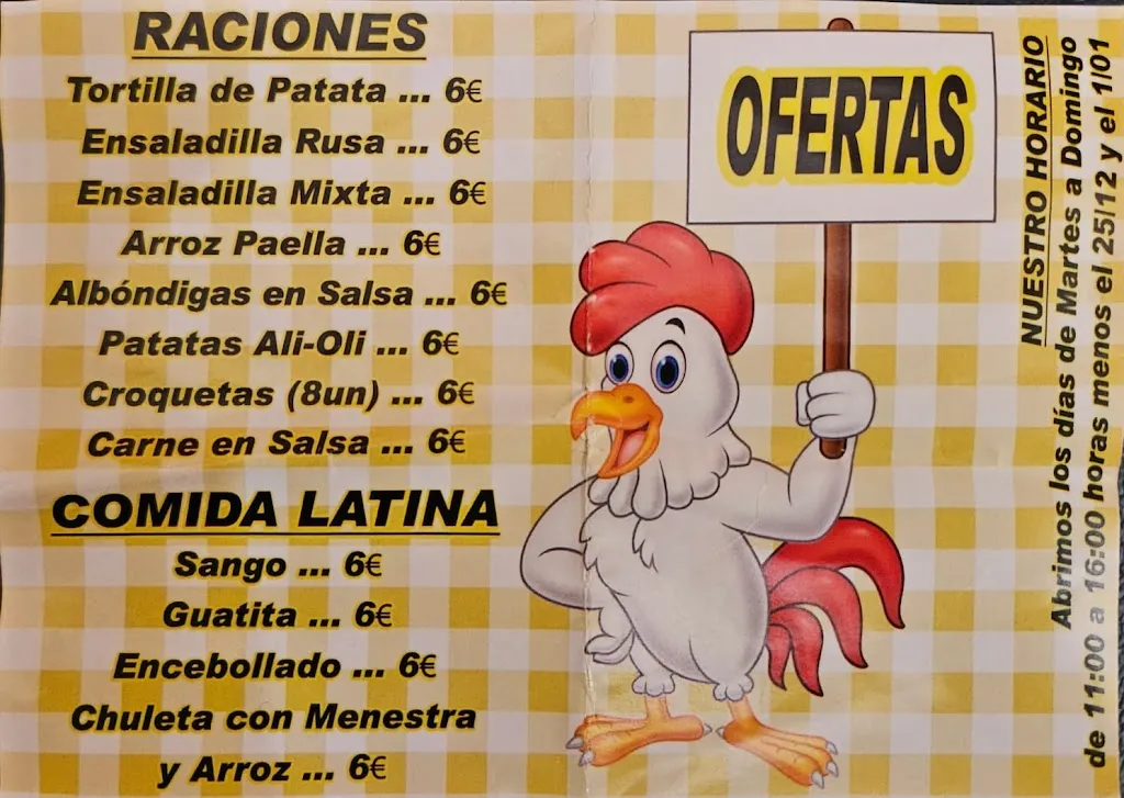 Menu_Tres hermanos - Asador de pollos_Noblejas_image_1