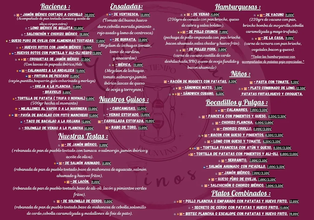 Menu_Cervecería Entre Tapas y Vinos_Olías del Rey_image_1