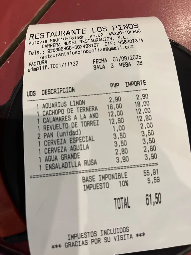 patricia camacho fernandez_Restaurante Los Pinos_Olías del Rey_review