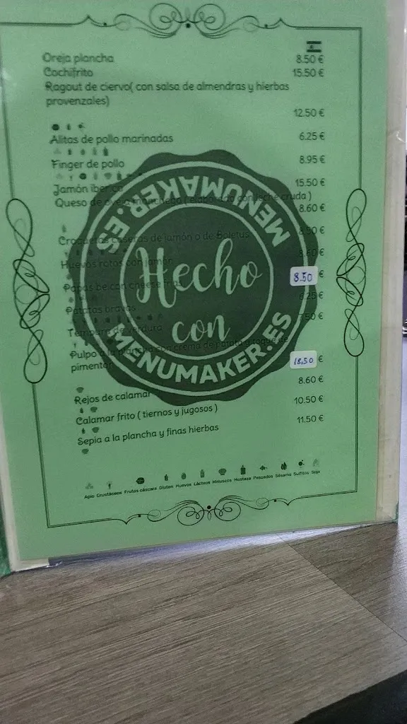 Menu_Cervecería arco's_Paredes de Escalona_image_1