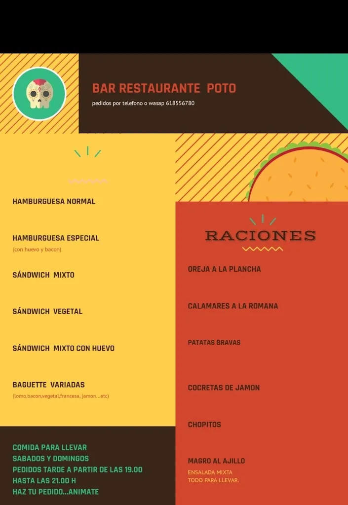 Menu_Bar Restaurante Poto_San Bartolomé de las Abiertas_image_4