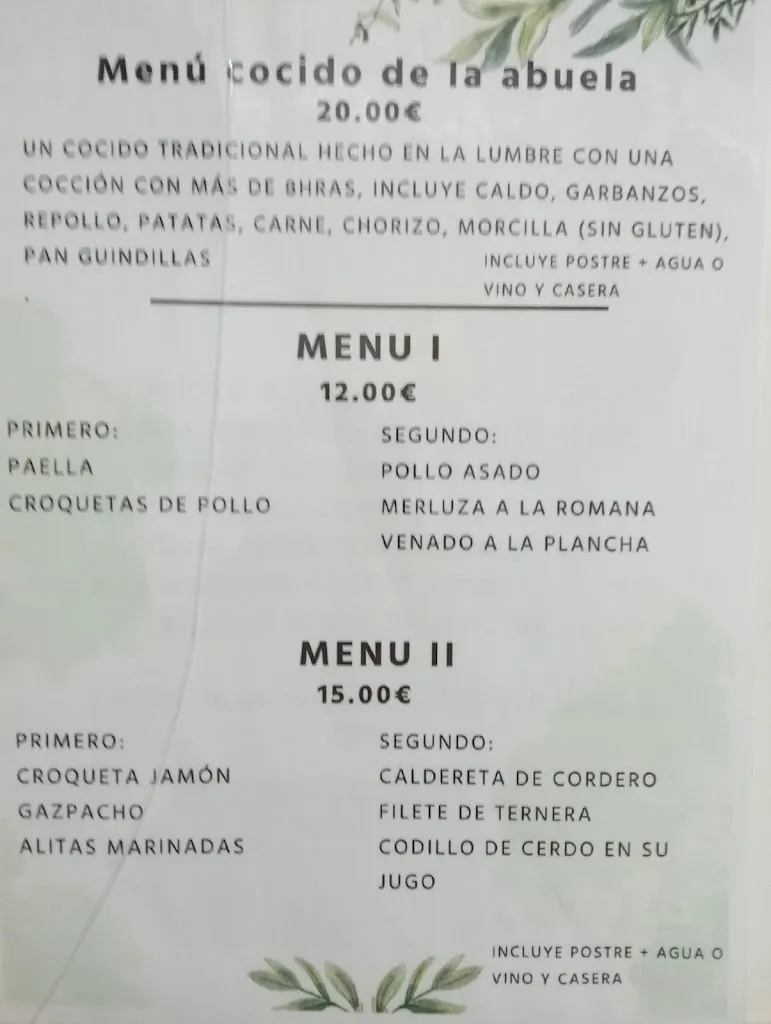 Menu_Mesón El Portón._San Martín de Montalbán_image_1