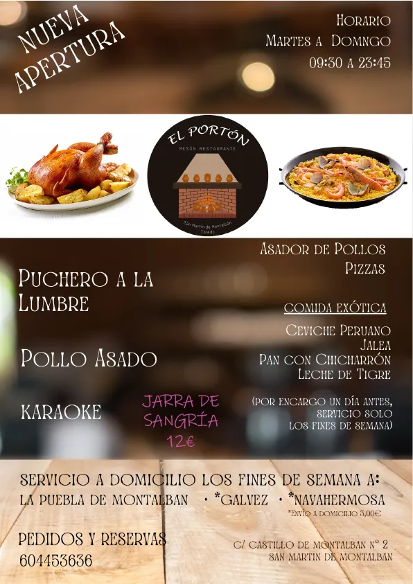 Menu_Mesón El Portón._San Martín de Montalbán_image_4