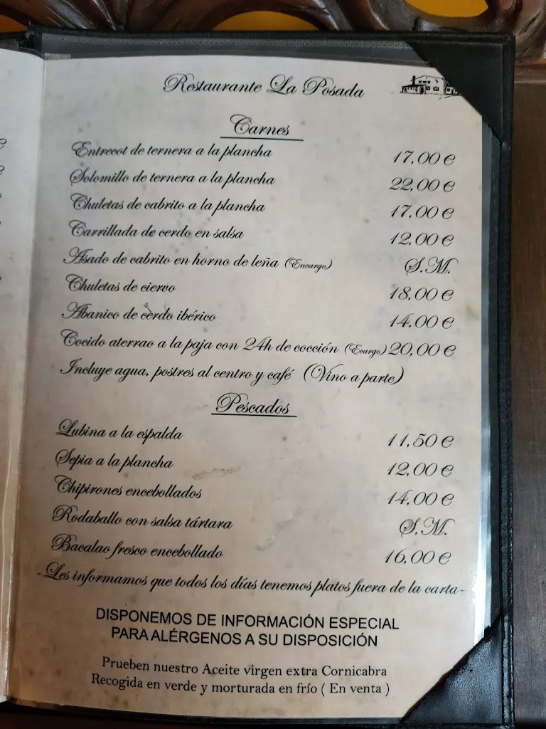 Menu_Restaurante y Casa Rural La Posada_Robledo del Mazo_image_1