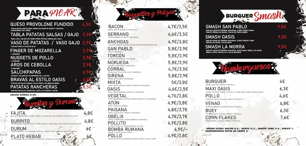 Menu_The Oasis_San Pablo de los Montes_image_1