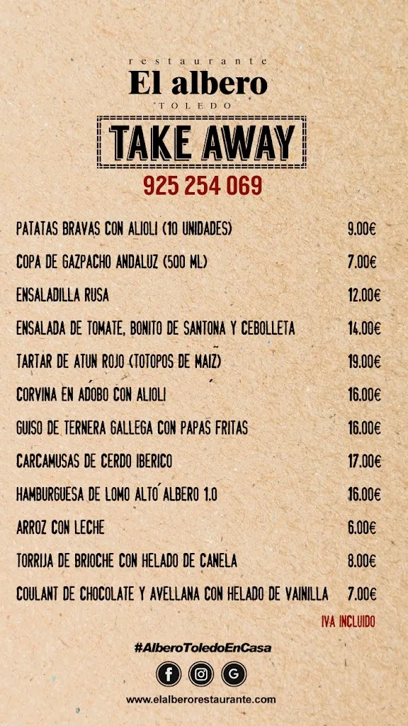 Menu_Restaurante El Albero_Retamoso de la Jara_image_4