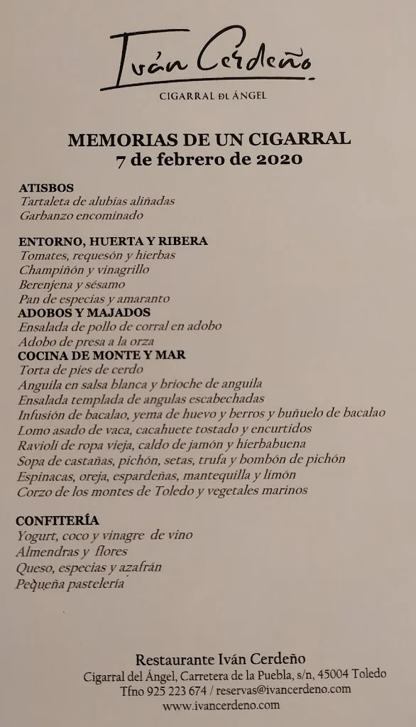 Menu_Restaurante Iván Cerdeño-Cigarral del Ángel_Retamoso de la Jara_image_3