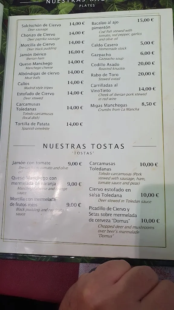 Menu_Lo Nuestro Taperia & Restaurante_Retamoso de la Jara_image_4