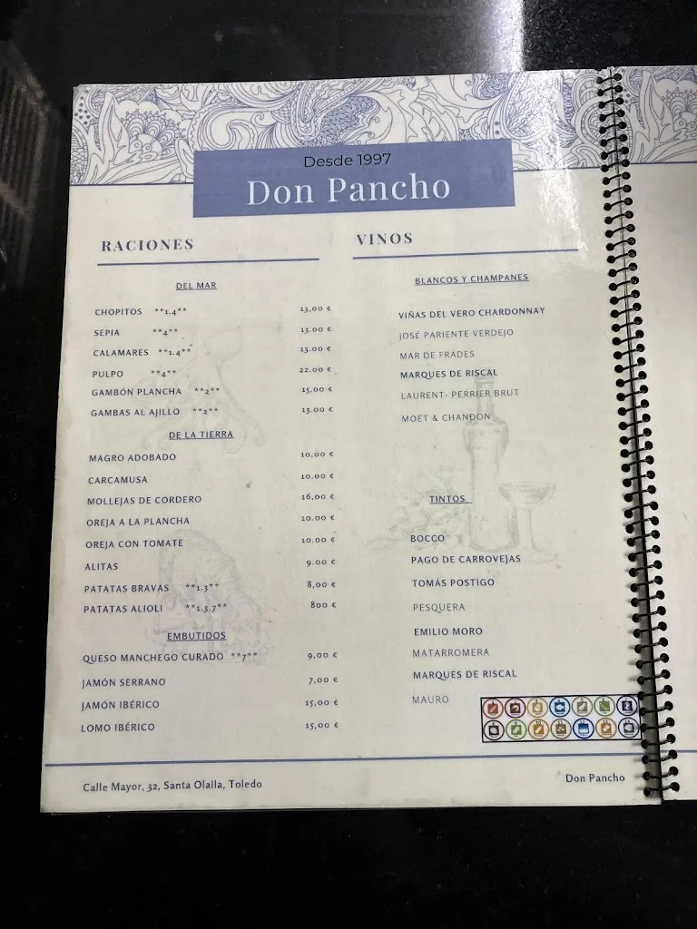 Menu_Don Pancho_Santa Olalla_image_2