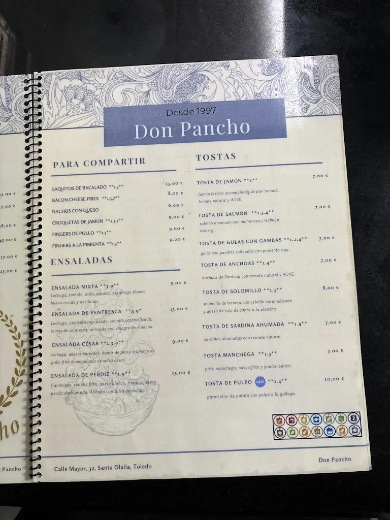 Menu_Don Pancho_Santa Olalla_image_4