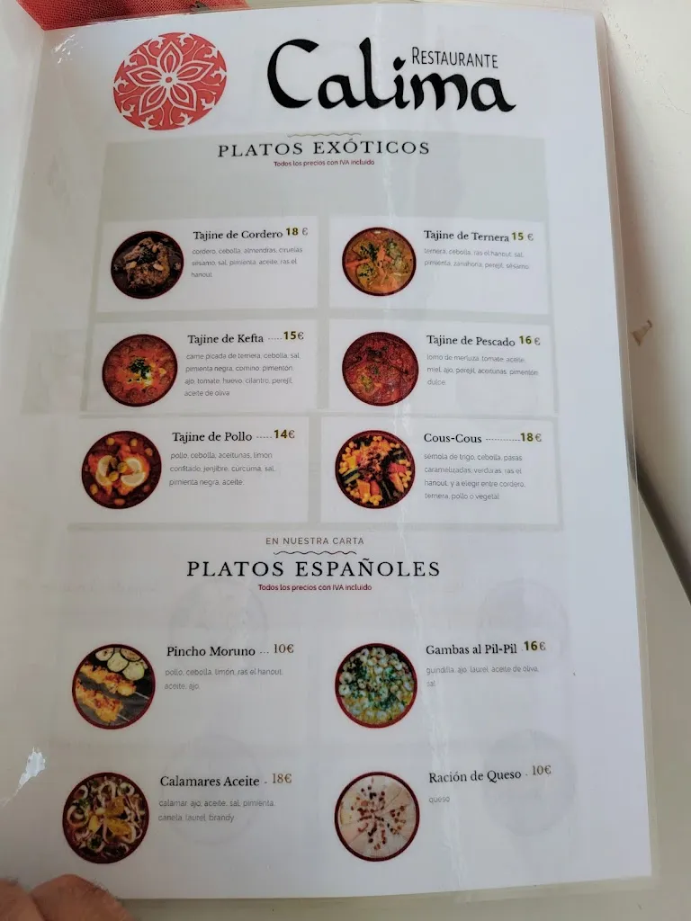 Menu_Restaurante Calima_Mojacar_immagine_2
