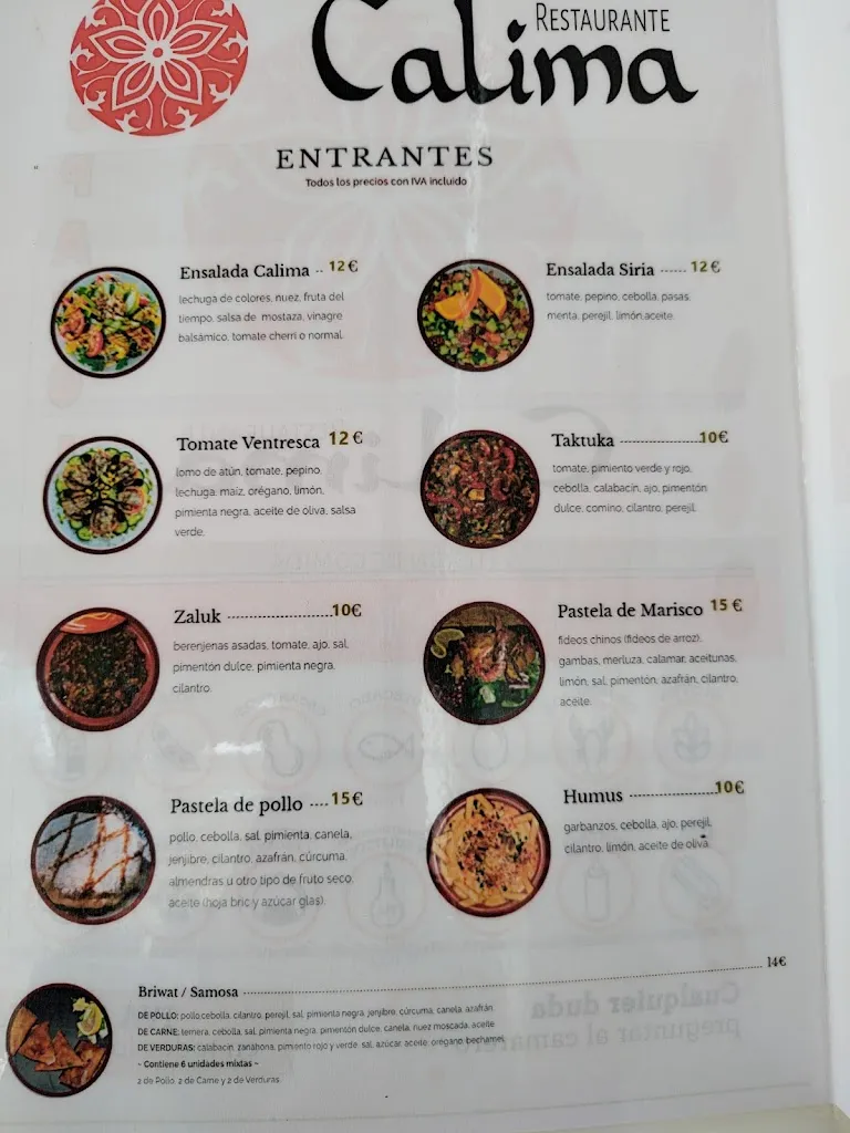 Menu_Restaurante Calima_Mojacar_immagine_4