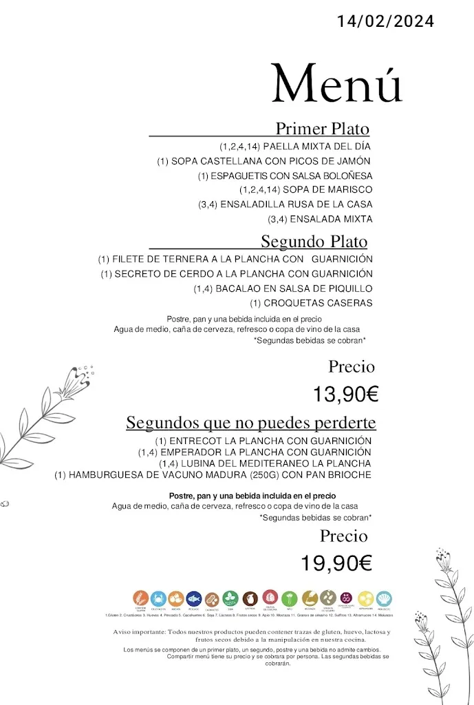 Menu_Bar Restaurante El Labrador_Santa Olalla_image_3