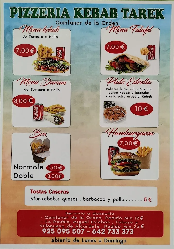Menu_CAFETERÍA KEBAB TAREK_Quintanar de la Orden_image_2