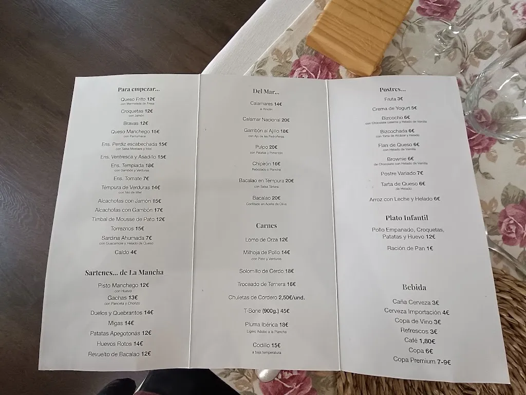 Menu_Restaurante Casa Gastronómica El Rincón de la Mancha_Toboso El_image_1