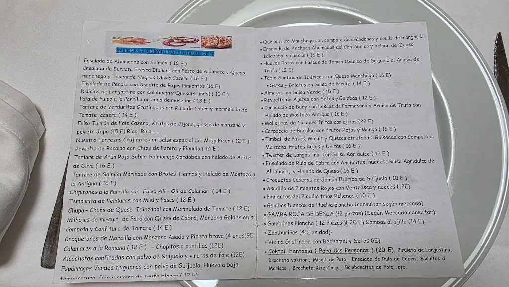 Menu_Hotel Restaurante Dulcinea de El Toboso_Toboso El_image_1