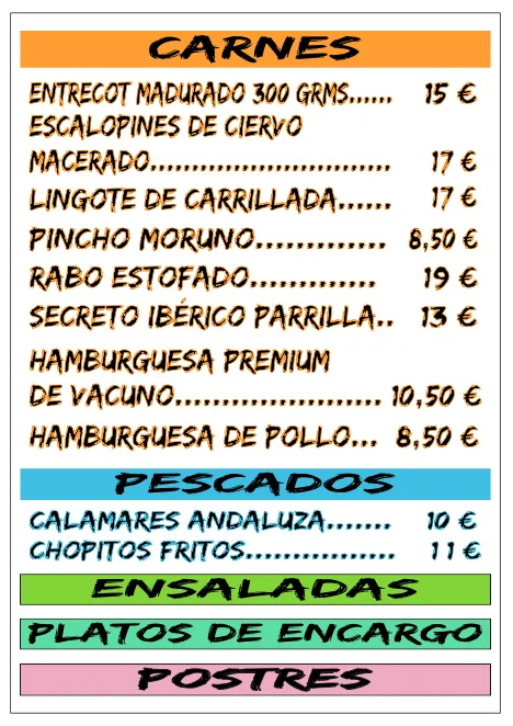 Menu_Kiosko La Chopera _Torre de Esteban Hambrán La_image_1