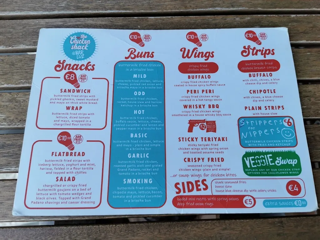 Menu_Bar Luz - Chicken Shack_Mojacar_image_1