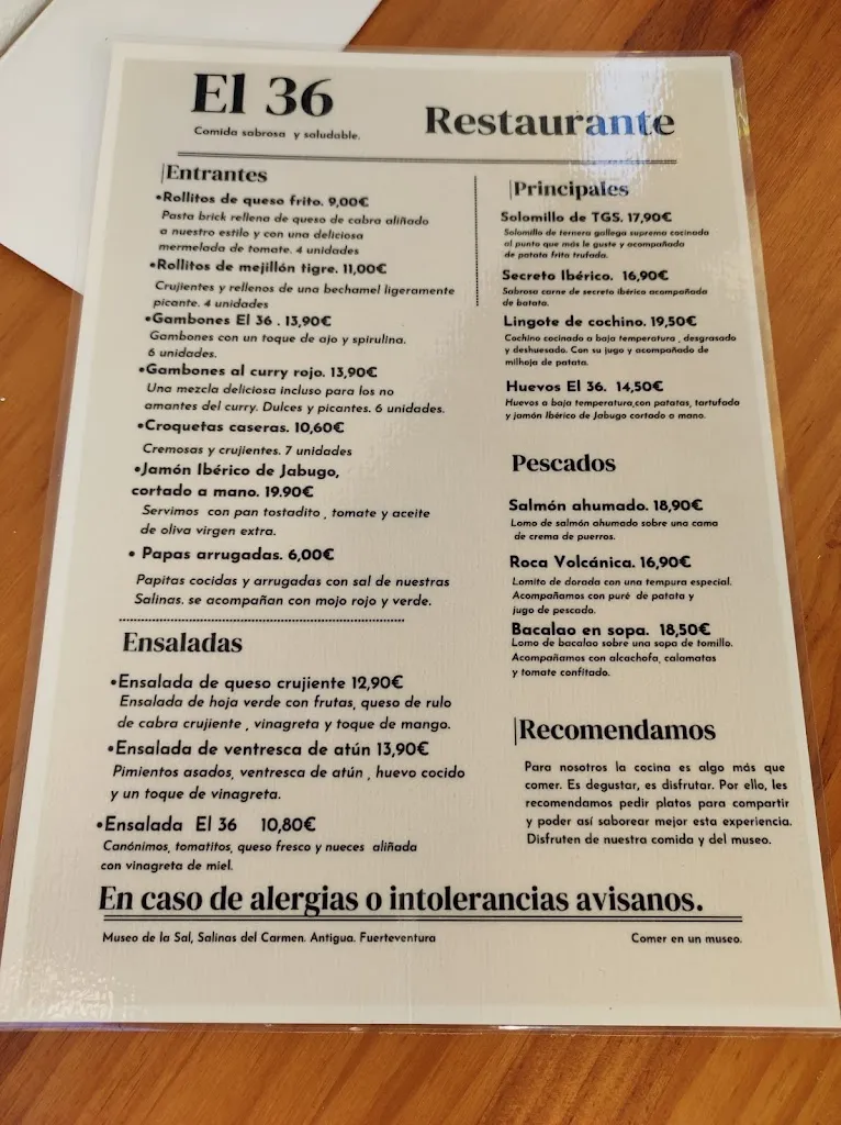 Menu_Restaurante El 36 Cafetería_Seseña_immagine_2