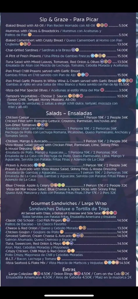 Menu_Vista del Mar Mojacar_Mojacar_immagine_4