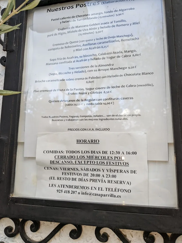 Menu_Restaurante Casa Parrilla_Ventas con Peña Aguilera Las_image_2