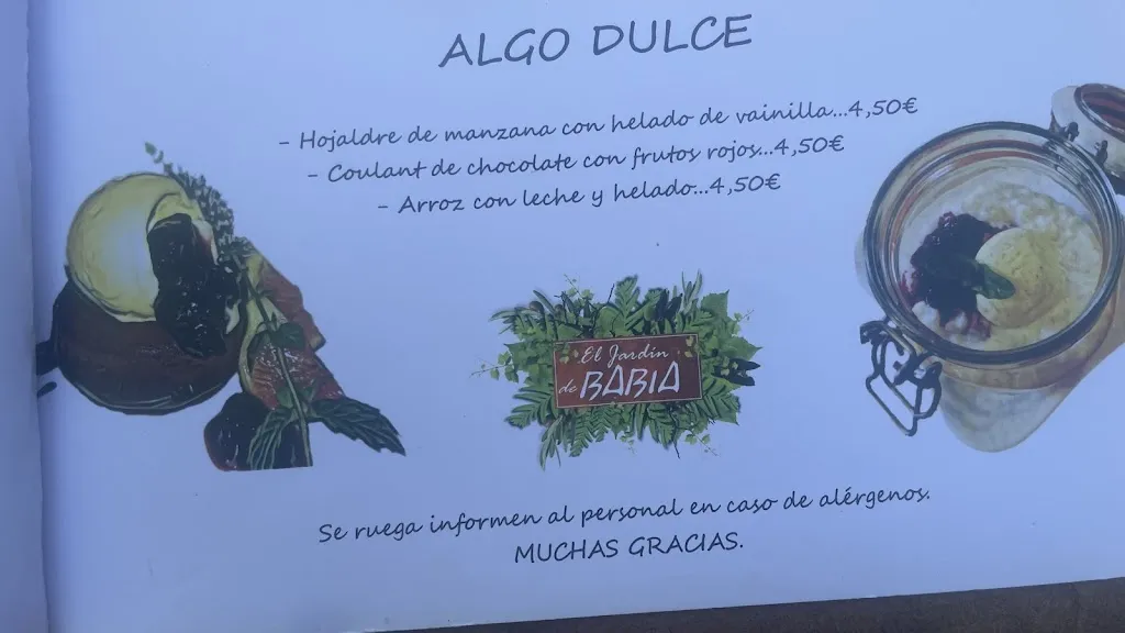 Menu_Bar Restaurante El Jardín de Babia_Talavera de la Reina_immagine_4