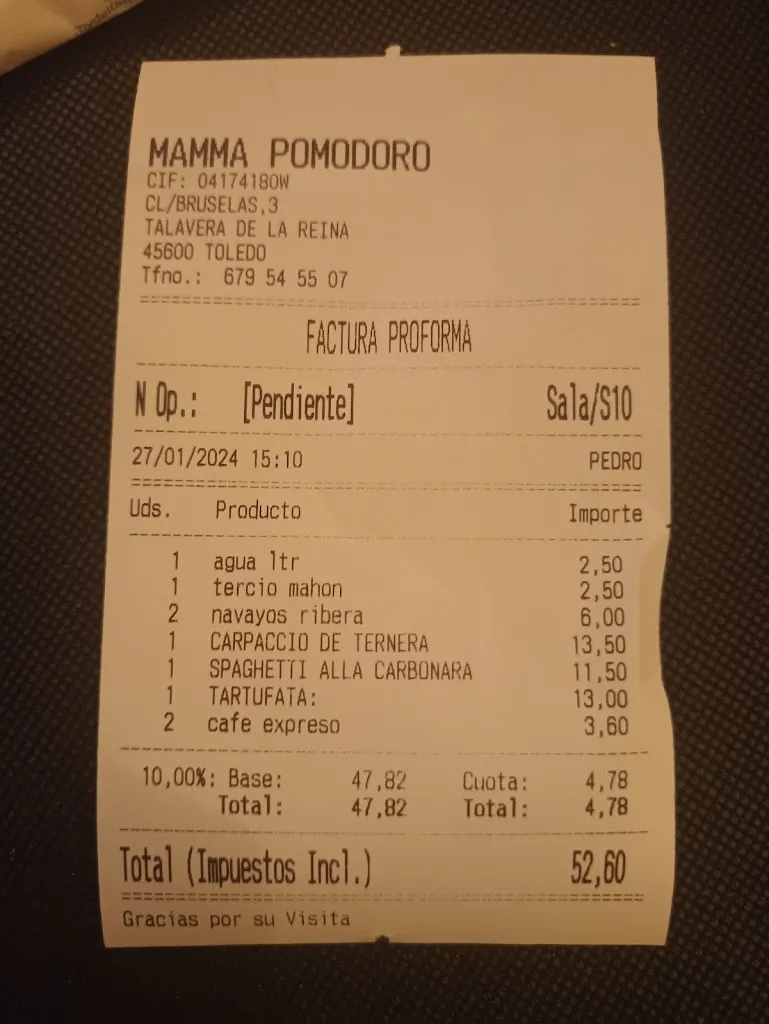 Amalia I_Restaurante Mamma Pomodoro_Talavera de la Reina_review