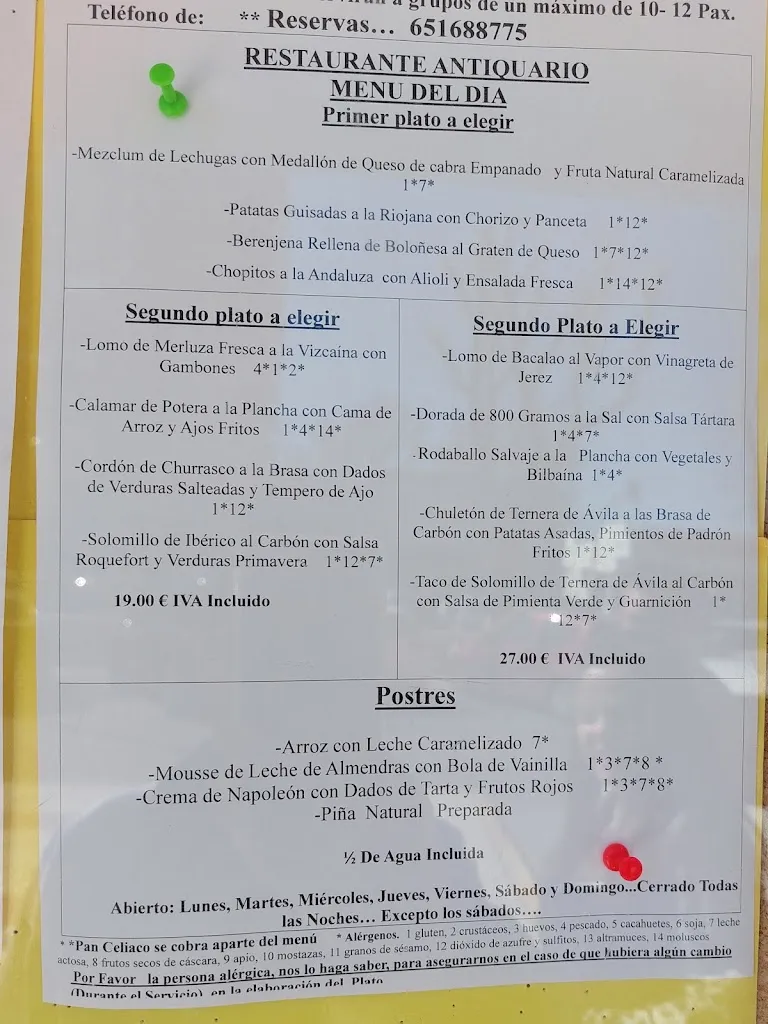 Menu_Restaurante Antiquario_Talavera de la Reina_immagine_4