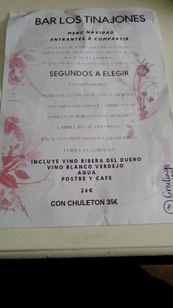 Menu_Bar Los Tinajones_Talavera de la Reina_image_1