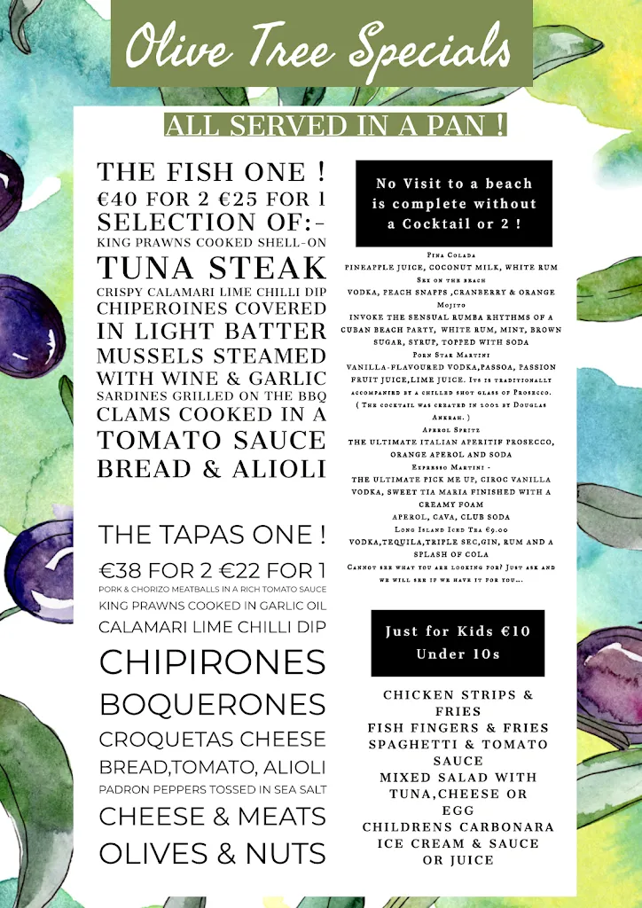 Menu_Olive Tree Bistro_Mojacar_image_1