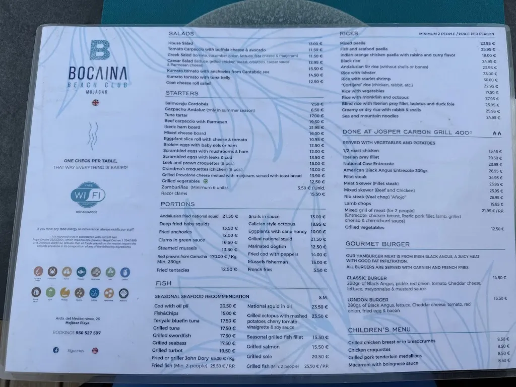 Menu_Bocaina Beach Club Mojacar_Mojacar_image_1