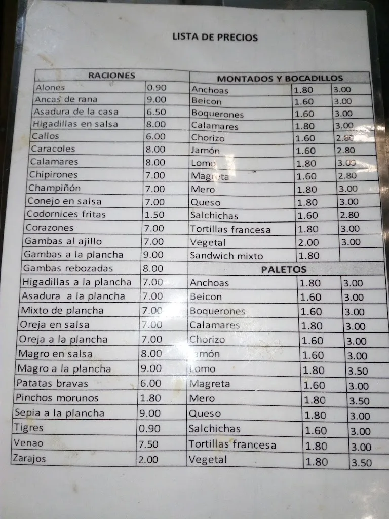 Menu_Bar La Humanitaria_Villafranca de los Caballeros_image_1