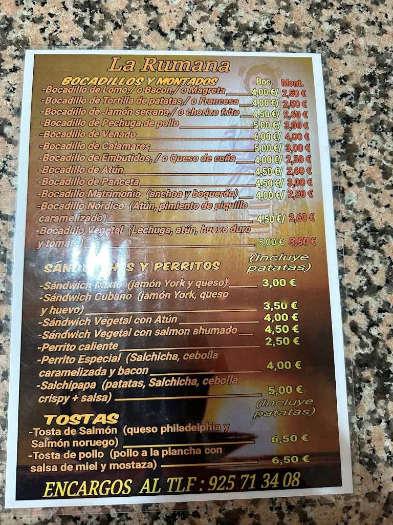 Menu_Bar Restaurante La Rumana_Villaseca de la Sagra_image_2