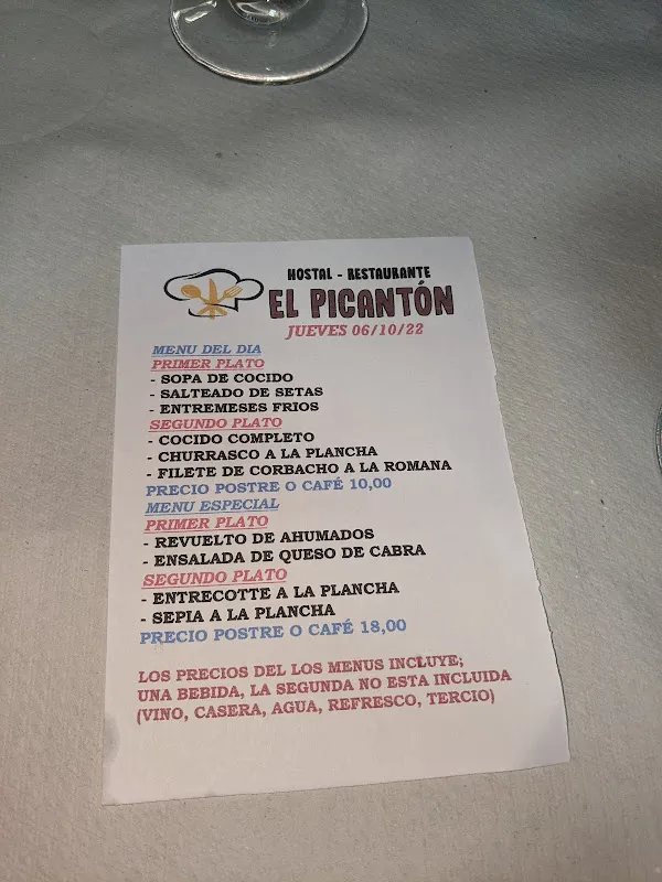 Menu_Hostal Restaurante El Picantón_Villaseca de la Sagra_image_2