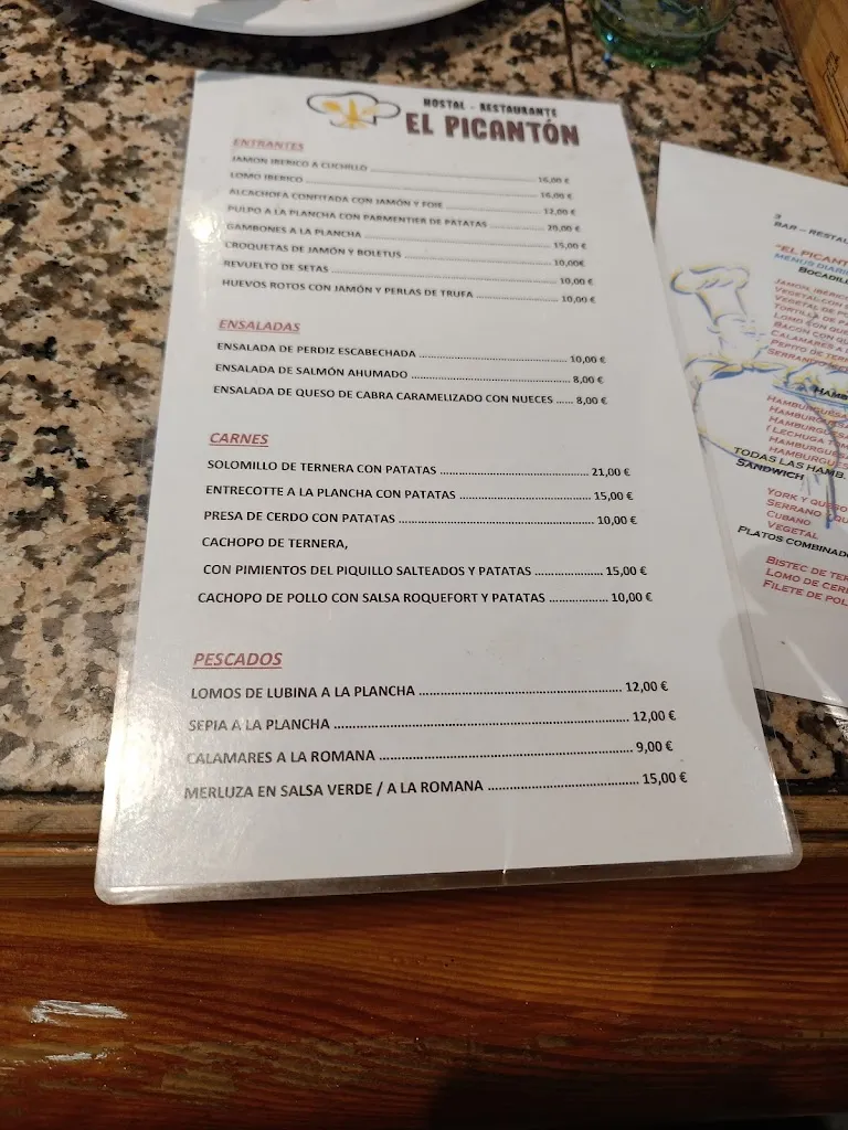 Menu_Hostal Restaurante El Picantón_Villaseca de la Sagra_image_4