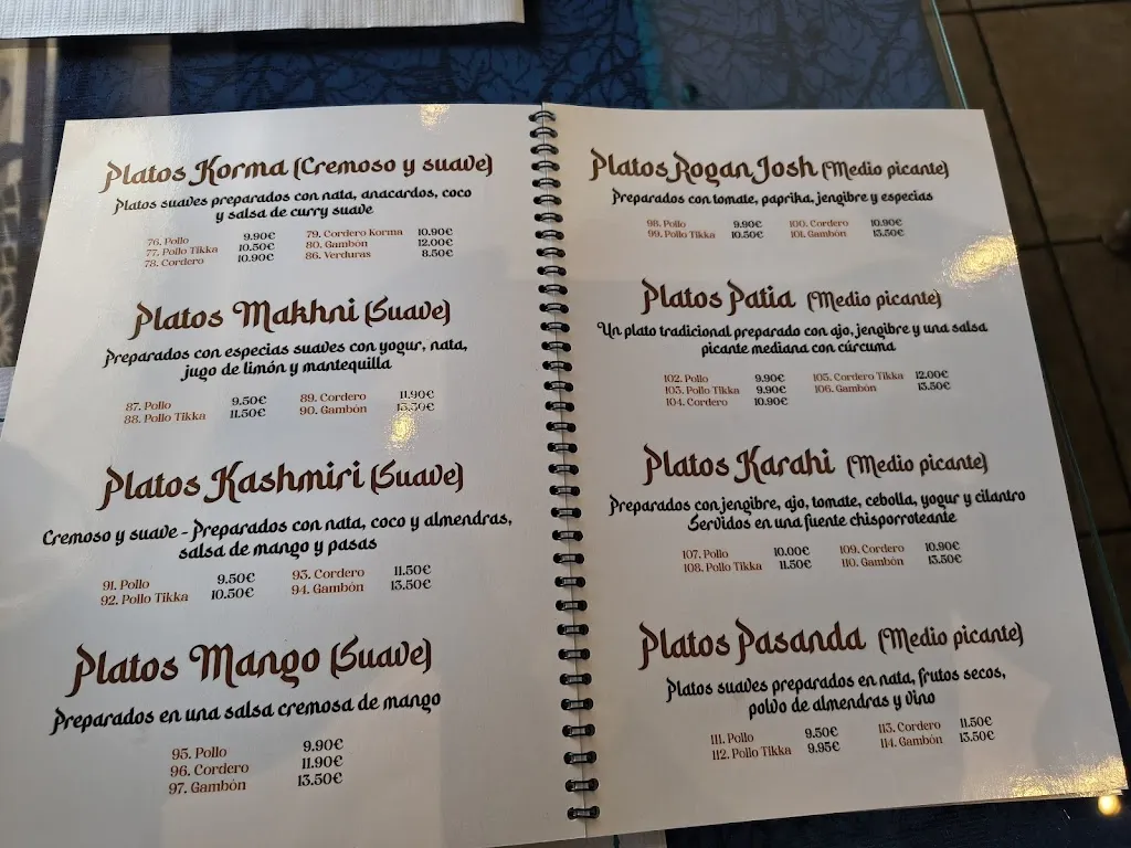 Menu_(Mojácar) Balti Tower II Indian Restaurant_Mojacar_immagine_1