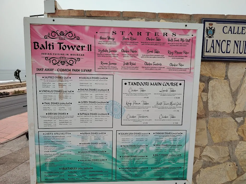 Menu_(Mojácar) Balti Tower II Indian Restaurant_Mojacar_immagine_4