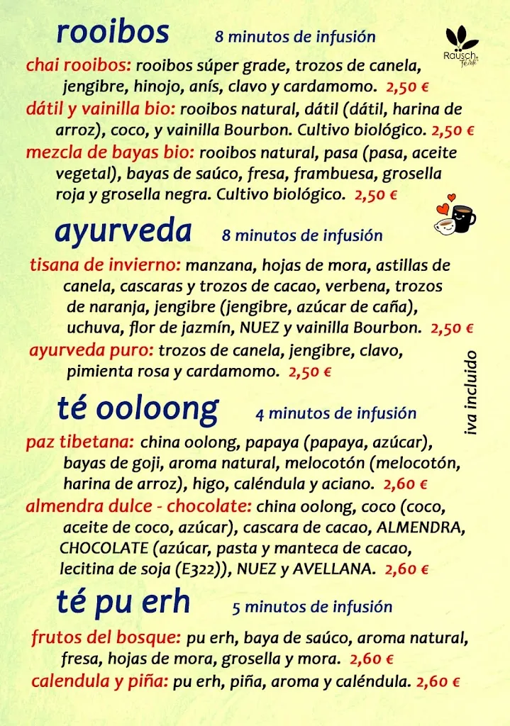 Menu_Cafetería | raüsch café | Heladería | Elaboración batidos de fruta natural | Elaboración postres |_Torrijos_immagine_2