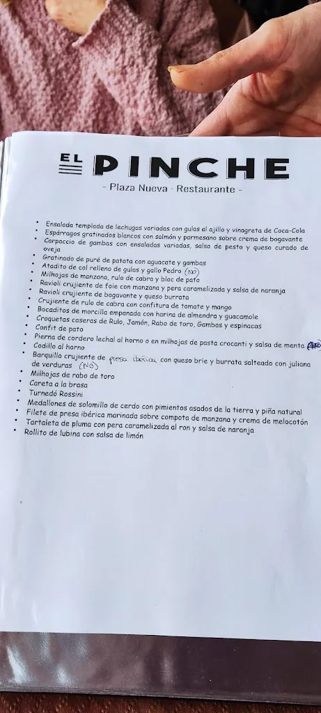Menu_Bar Restaurante Plaza Nueva de Serón 'El Pinche'_Serón_image_1